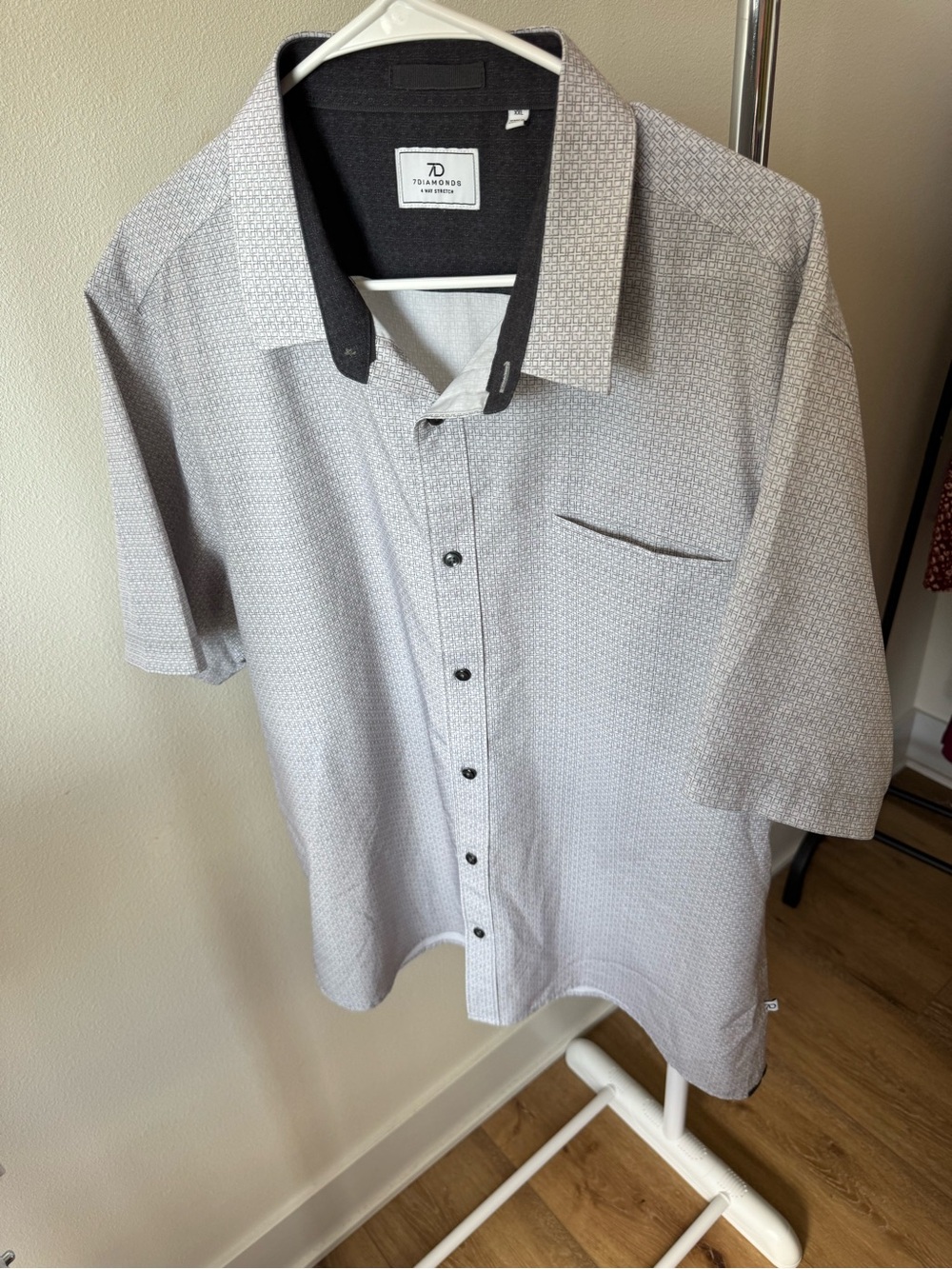 7 Diamonds Short Sleeve Shirt Button Up size XXL